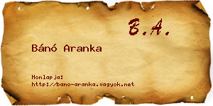 Bánó Aranka névjegykártya