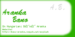 aranka bano business card